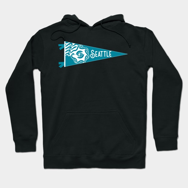 Seattle Flag Pennant Hoodie by zsonn